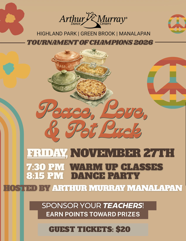 Peace Love & Pot Luck Dance Party Arthur Murray Manalapan