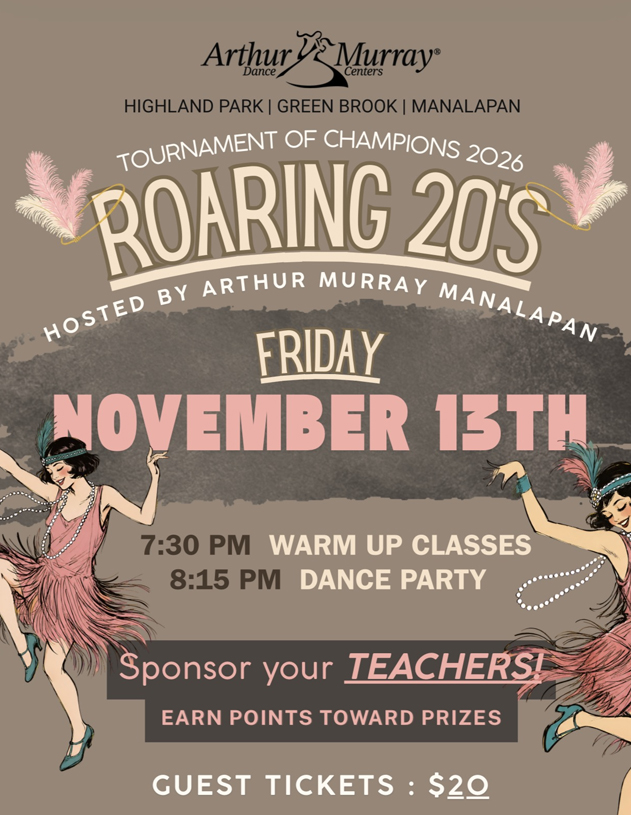 Roaring 20's TOC 2026 Dance Party Arthur Murray Manalapan