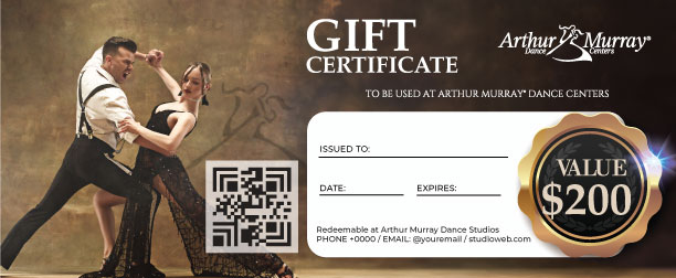 $500 Gold Dance Gift Certificate Arthur Murray Manalapan