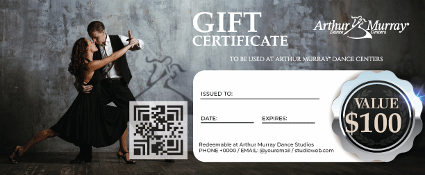 $300 Silver Dance Gift Certificate Arthur Murray Manalapan