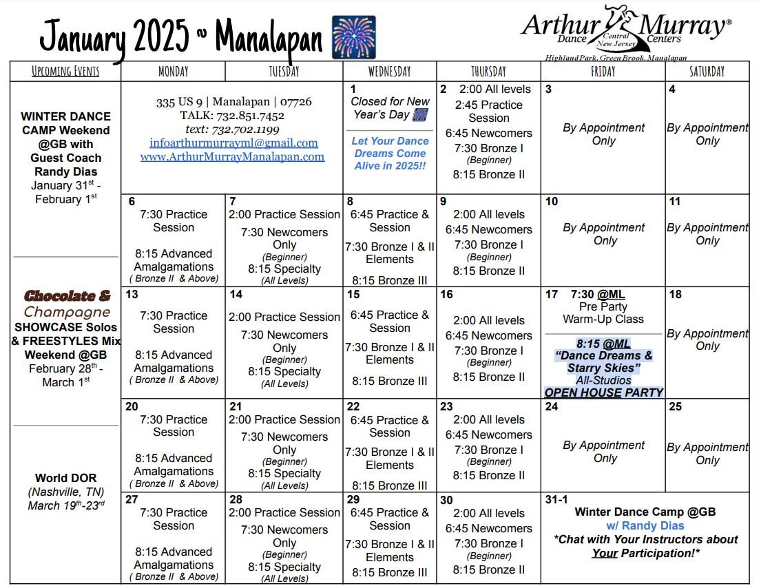 January 2025 Manalapan Calendar