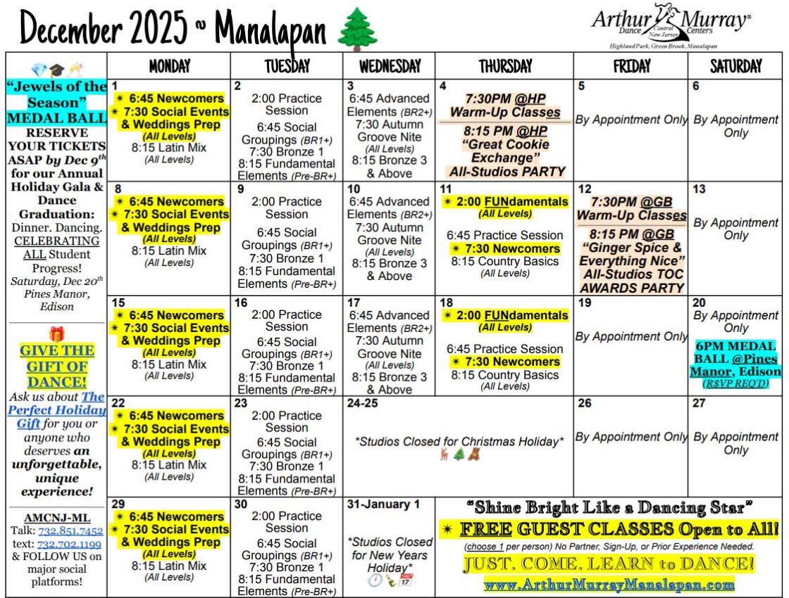 December 2025 ML Calendar
